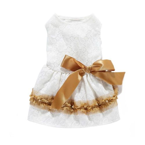 Hjlian Robe De Princesse A La Mode, Mignonne Et Delicate, Avec Noud En Dentelle, Pour Petit Animal De Compagnie, Chiot, Chien (S)