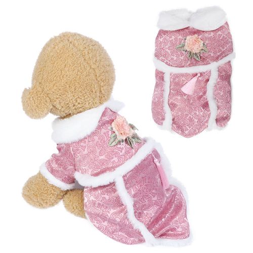 Hjlian Costume D'hiver En Coton Pour Chien, Mignon, Style Chinois, Tang, Vetements Pour Petits Chiens, Chiots, Manteau, Tenue