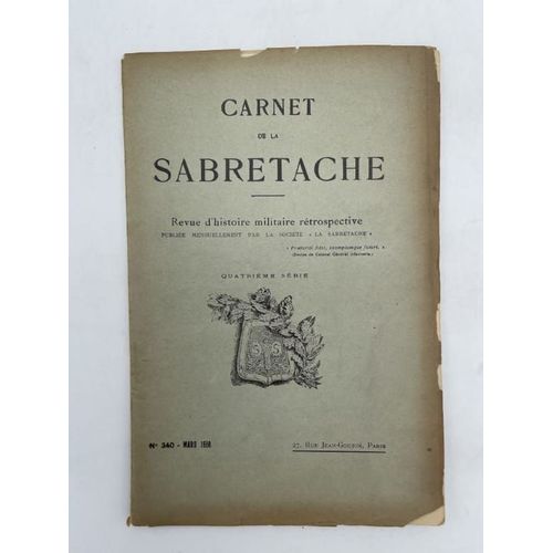 Carnet De La Sabretache, N°340, Mers 1930
