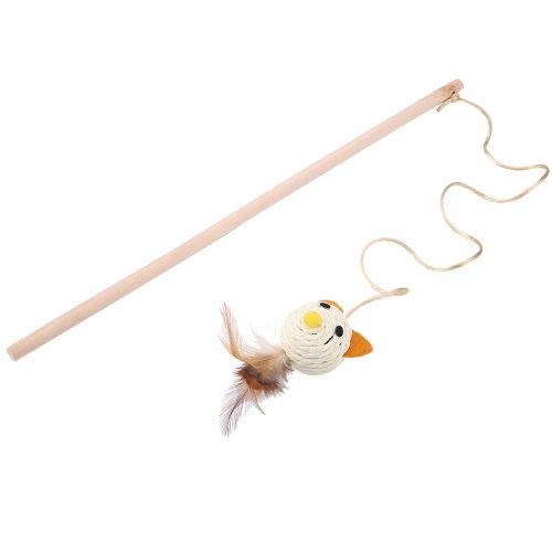 Hjlian Baton De Jeu Interactif Pour Chat Avec Souris Et Tete D'oiseau (Souris Blanche)