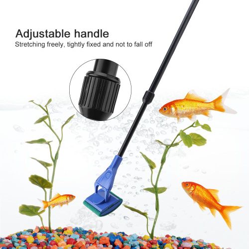 Hjlian Ensemble D'outils De Nettoyage D'aquarium 6 En 1, Manche Extensible, Outils De Nettoyage Telescopiques