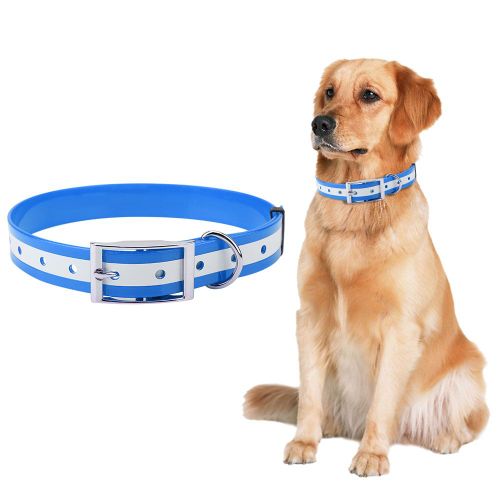 Hjlian Collier Lumineux Pour Chien Qui Brille Dans Le Noir. Protegez Vos Animaux De Compagnie Pendant La Nuit. Colliers De Securite (L, Bleu).