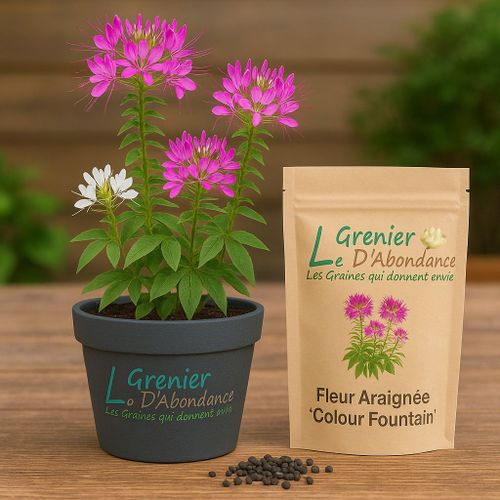250 Graines À Semer - Le Grenier D'abondance - Fleur Araignée - Cleome Hassleriana