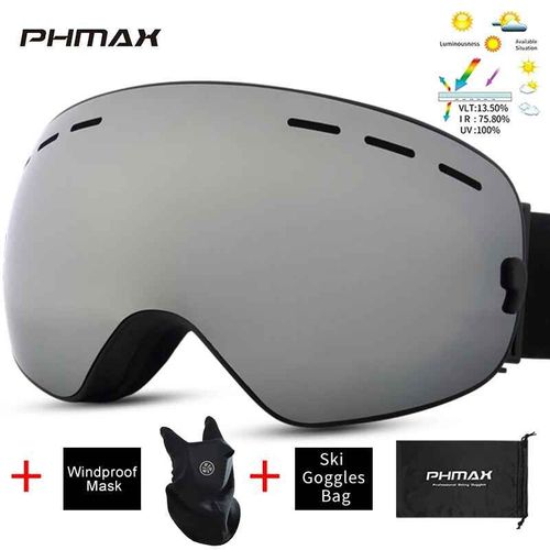 Phmax Lunettes De Ski Hommes Lunettes De Snowboard Femmes Hiver Lunettes De Soleil De Neige En Plein Air Uv400 Double - Xj-0102-B32