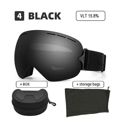 Grandes Lunettes De Ski Hd Pour Adultes,Lunettes De Neige,Lunettes De Sécurité,Accessoires De Snowboard Unisexes,Étui - Xj-Jy-He-He
