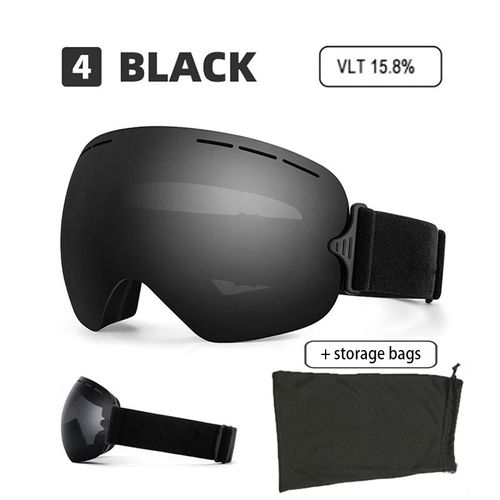 Grandes Lunettes De Ski Hd Pour Adultes,Lunettes De Neige,Lunettes De Sécurité,Accessoires De Snowboard Unisexes,Étui - Xj-Jy-He-Bu