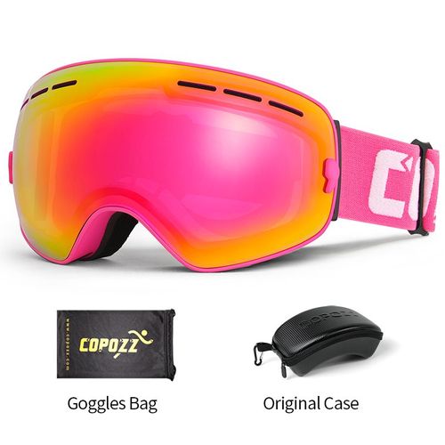 Masque De Protection De Ski Pour Homme Et Femme,Lunettes De Snowboard,Couverture Solaire Uv400,Revêtement - Frame Pink With Box