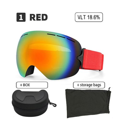 Grandes Lunettes De Ski Hd Pour Adultes,Lunettes De Neige,Lunettes De Sécurité,Accessoires De Snowboard Unisexes,Étui - Xj-Jy-Ho-He