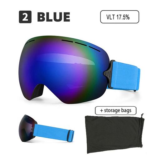 Grandes Lunettes De Ski Hd Pour Adultes,Lunettes De Neige,Lunettes De Sécurité,Accessoires De Snowboard Unisexes,Étui - Xj-Jy-La-Bu