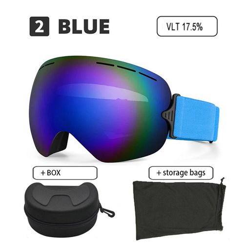 Grandes Lunettes De Ski Hd Pour Adultes,Lunettes De Neige,Lunettes De Sécurité,Accessoires De Snowboard Unisexes,Étui - Xj-Jy-La-He