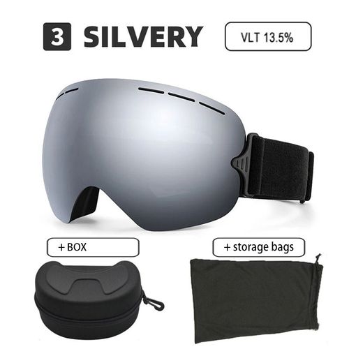 Grandes Lunettes De Ski Hd Pour Adultes,Lunettes De Neige,Lunettes De Sécurité,Accessoires De Snowboard Unisexes,Étui - Xj-Jy-Yi-He