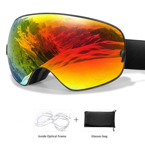 Lunettes de soleil SKI d'extérieur pour hommes et femmes,lunettes 506 anti-buée,cadre et sac optiques gratuits- SA2-OA-D763
