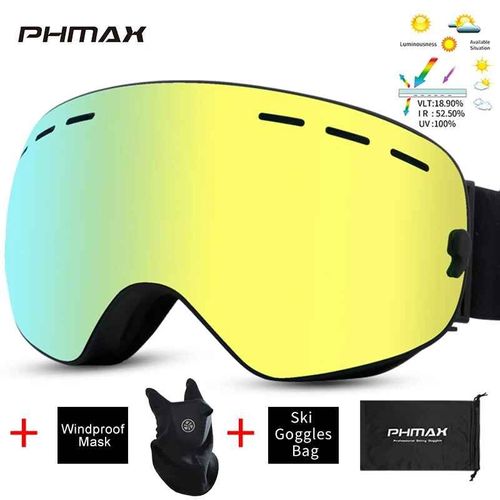 Phmax Lunettes De Ski Hommes Lunettes De Snowboard Femmes Hiver Lunettes De Soleil De Neige En Plein Air Uv400 Double - Xj-0103-D17