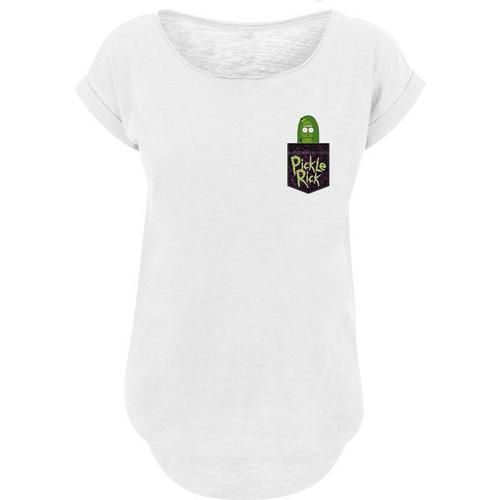 F4nt4stic T-Shirt 'rick And Morty Pickle Rick Faux Pocket'  Vert Gazon / Violet / Noir / Blanc Chiné