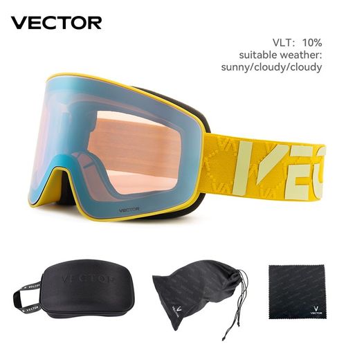 VECTOR-Lunettes de ski cylindriques à absorption magnétique pour hommes et femmes,lunettes anti-buée à double - Goggles And Box 2