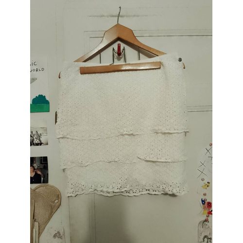 Jupe En Dentelle Blanche 42 Xl Ikks.