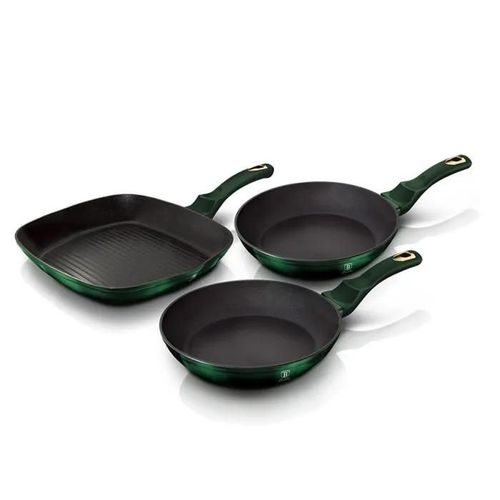 Berlingerhaus Poêle Avec Surface En Titane Set De 3 Pièces Emerald Collection Bh-6167
