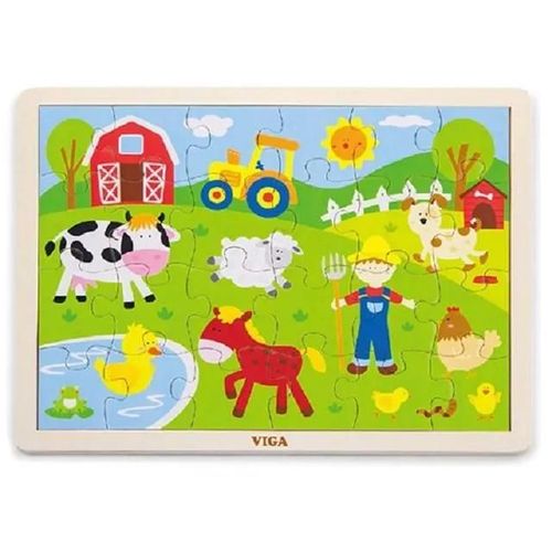 Puzzle Ferme en Bois 24 pièces - NEW CLASSIC TOYS - Classique - 3 ans et + - En bois - Moins de 100 pièces