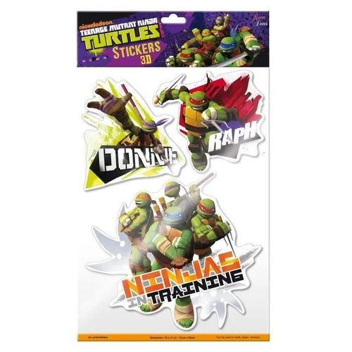 TORTUES NINJA 1 PLANCHE MEGA AUTOCOLLANTS STICKERS 3D IDÉE DÉCO