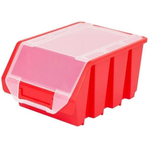 Boîte Empilable Caisse de Pile Boîte à Encastrement Ergobox avec Couvercle Gr. 3 Rouge Camp