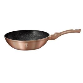 Wok 28cm Cuivre Metal, Revêtement Marbre- Aluminium Turbo Induction
