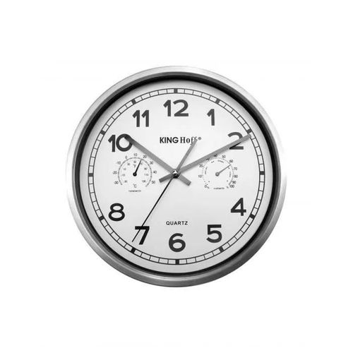HORLOGE MURALE EN ACIER THERMOMÈTRE À HUMIDITÉ 30 cm