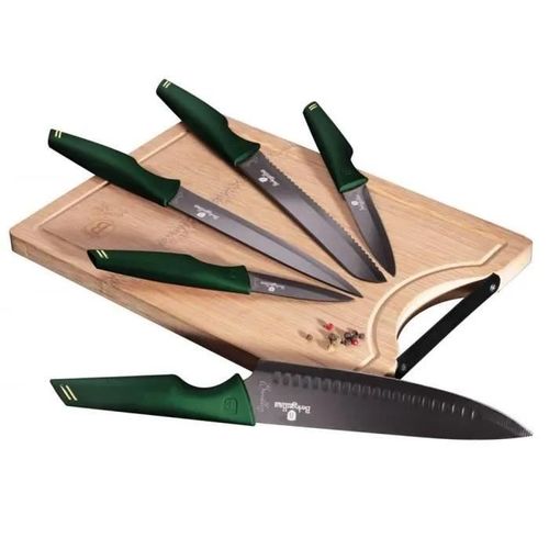 Couteaux - Berlinger Haus - Emerald Line Bh2706 - 6 Pièces - Acier Inoxydable - Bois
