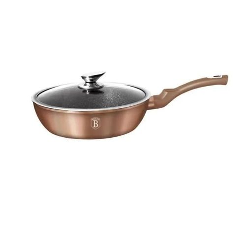 Sauteuse 24cm Cuivre Metal, Revêtement Marbre- Aluminium Turbo Induction