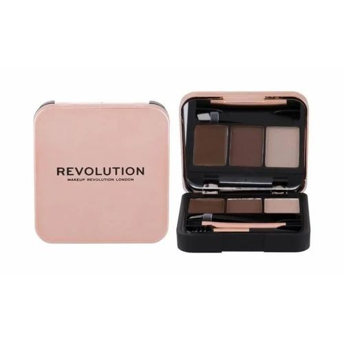 Crayon Sourcils - Makeup Revolution - Brow Sculpt Kit - Brun Moyen - Palette Compacte - Multifonctionnelle Multicolore