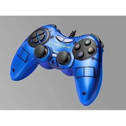 Manette De Jeu - Esperanza - Esperanza Fighter - Filaire - Bleu - Pc