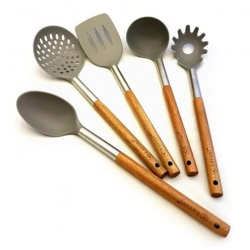 Ustensiles De Cuisine - Kassel - 93571 - Acacia - Nylon Thermoplastique - 5 Pièces