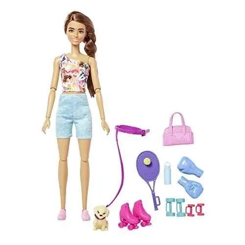 Poupée mannequin brune Barbie fait du sport - Barbie - Fashionistas - Accessoires inclus
