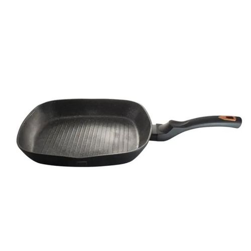 Grill 28 Cm Noir Granit - Poignée Amovible - Revêtement Marbre