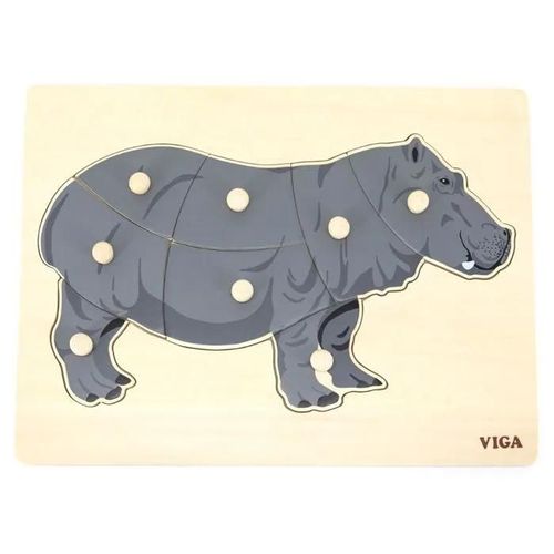 Viga - Puzzle Montessori hippopotame