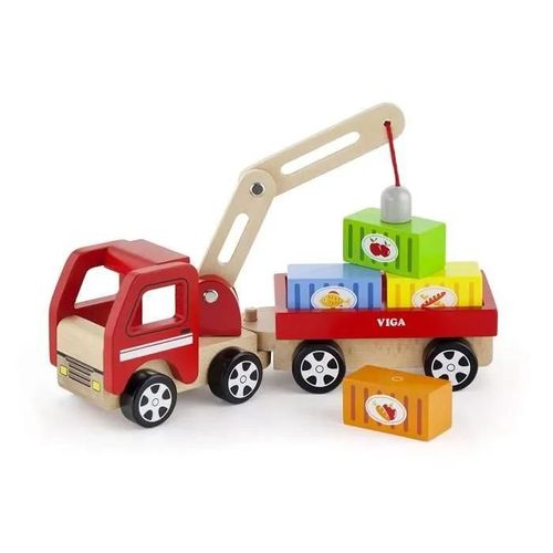 Viga Toys - Camion Grue Avec Containers - 50690-Autre