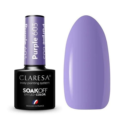 Vernis Hybride À Ongles Claresa Soak Off Uv/Led Violet 603, 5g Multicolore