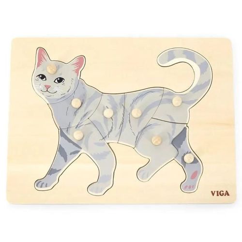 Viga - Puzzle Montessori Chat 8 pièces
