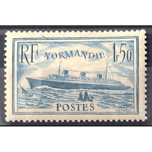 Normandie 1f50 Bleu Clair (Impeccable N° 300) Neuf** Luxe (= Sans Trace De Charnière) - France Année 1934 - Brn83 - N33562