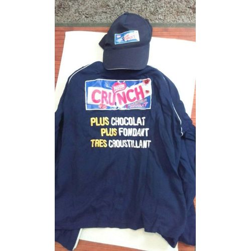 Ensemble Veste De Jogging + Casquette Assortie Chocolat Crunch Nestle Taille M/L Neufs