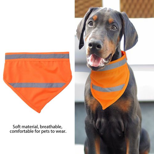 Hjlian Collier Et Echarpe Reflechissants Pour Chien Et Chiot (Orange Fluo M)