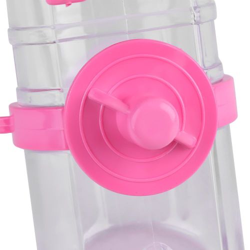 Hjlian Bouteille D'eau A Suspendre Pour Chien Et Chat, 350 Ml, Nouvelle Mode, Bol D'eau Potable Pour Animaux De Compagnie (Rose)