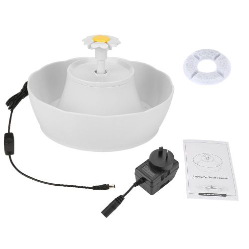 Hjlian Fontaine A Eau Pour Chat Avec Lumiere Led Et Arret Automatique, Prise Uv Au 230 V, Abreuvoir Automatique Silencieux