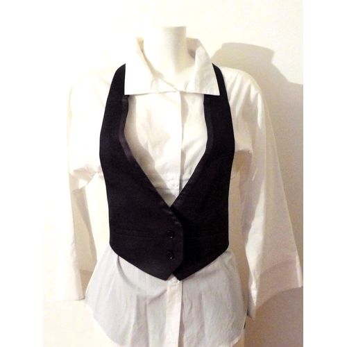 Top / Gilet Dos Nu Violet Aubergine- Taille 38- Neuf- Vanessa Bruno Athe
