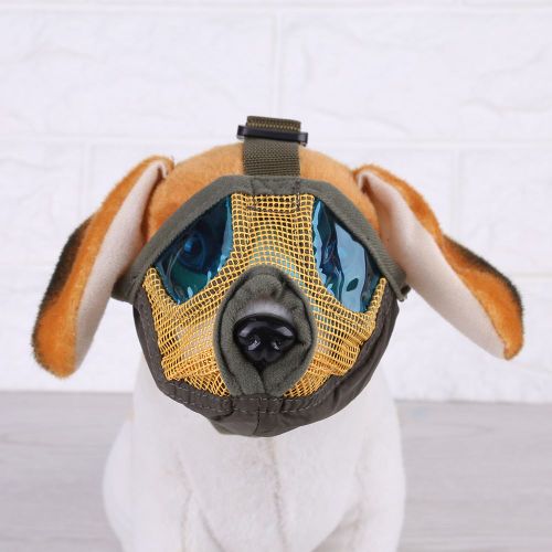 Hjlian Museliere Pour Chien A Museau Court, Masque Buccal Pour Animaux De Compagnie, Protection Faciale, Anti-Morsure, Lechage Et Aboiements (Jaune-Vert L)