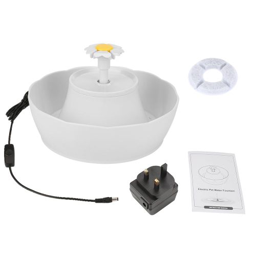 Hjlian Fontaine A Eau Pour Chat Avec Lumiere Led Et Arret Automatique, Prise Britannique Uv 230 V, Abreuvoir Automatique Silencieux