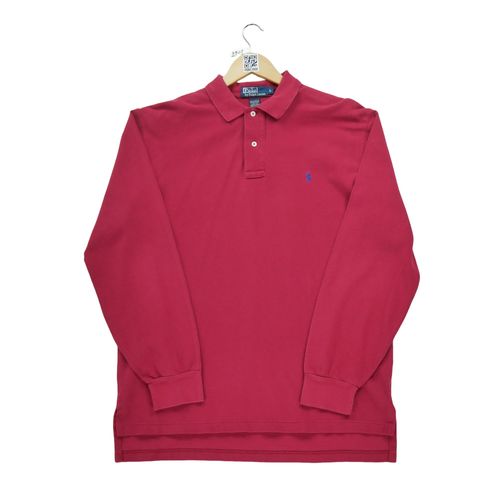 Reconditionné - Polo Manches Longues Homme Rouge - Taille L - Homme - Rouge