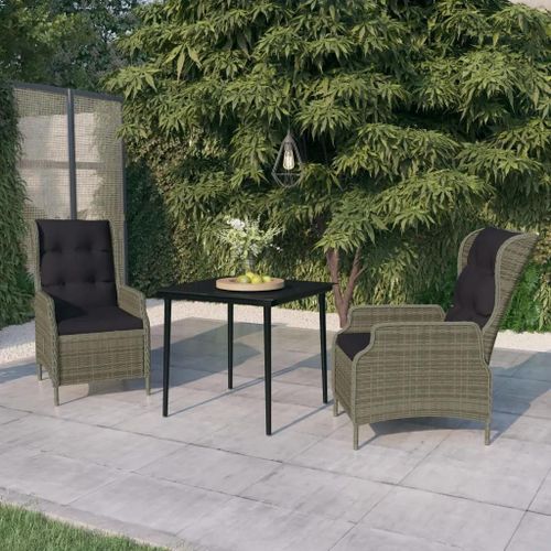 Prolenta Premium - Ensemble À Manger De Jardin 3 Pcs Marron