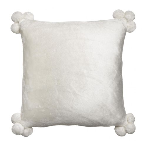 Coussin Tender Pompons Neige 45 X 45 Cm Vivaraise