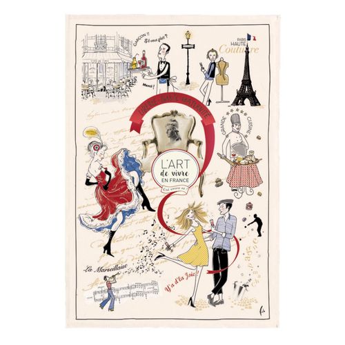 Torchon Imprimé Art De Vivre Ecru 48 X 72 Cm Winkler