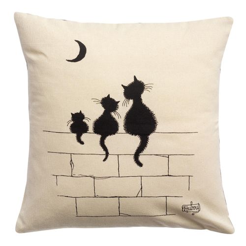 Coussin Dubout 3 Chats Ecru 45 X 45 Cm Winkler